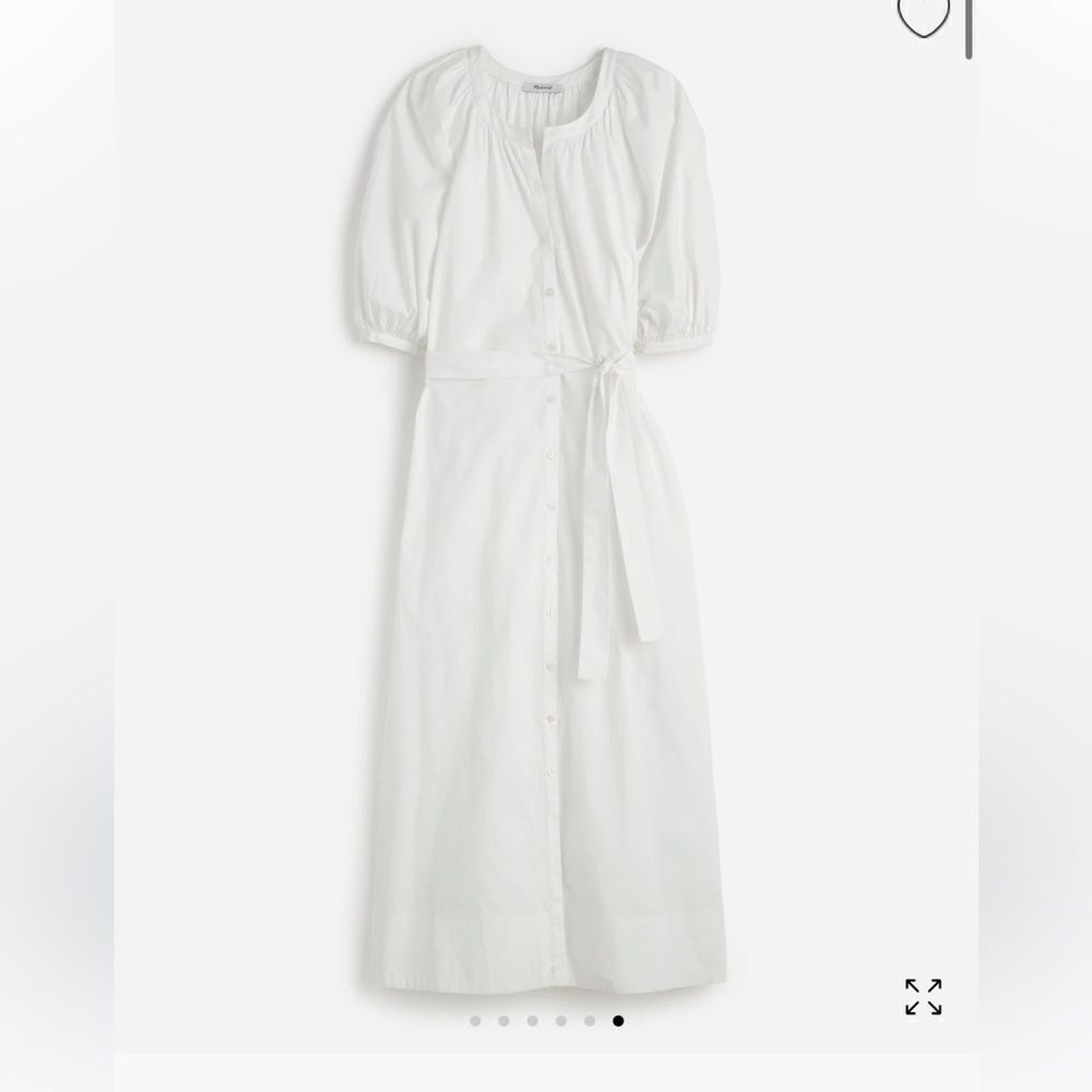 Madewell Tie-Waist Button-Front Midi Dress in Poplin